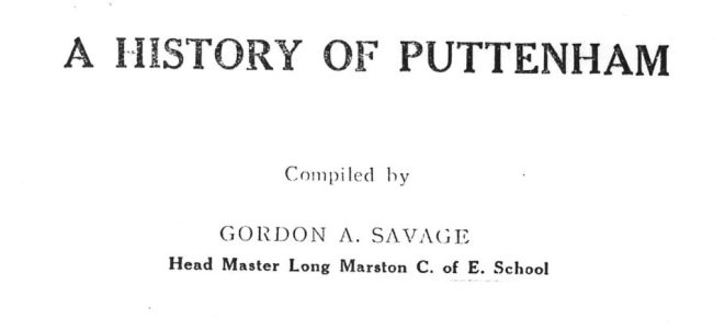 The History of Puttenham by Gordon Savage